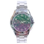 Colorful duotone abstract print Stainless Steel Analogue Watch