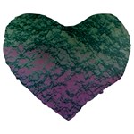 Colorful duotone abstract print Large 19  Premium Flano Heart Shape Cushions