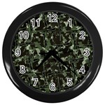 Hunting Motif Camouflage Pattern Print Bk Wall Clock (Black)