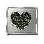 Hunting Motif Camouflage Pattern Print Bk Mega Link Heart Italian Charm (18mm)