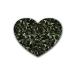 Hunting Motif Camouflage Pattern Print Bk Rubber Heart Coaster (4 pack)