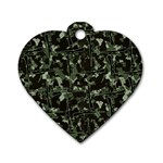 Hunting Motif Camouflage Pattern Print Bk Dog Tag Heart (Two Sides)