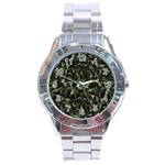 Hunting Motif Camouflage Pattern Print Bk Stainless Steel Analogue Watch