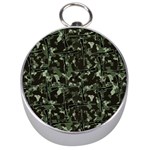 Hunting Motif Camouflage Pattern Print Bk Silver Compasses