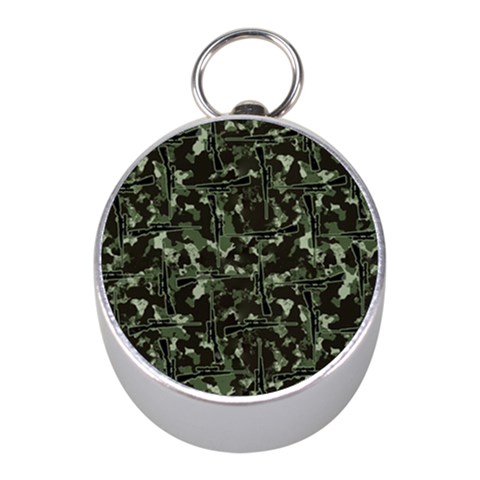 Hunting Motif Camouflage Pattern Print Bk Mini Silver Compasses from ArtsNow.com Front