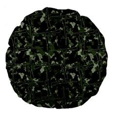 Hunting Motif Camouflage Pattern Print Bk Large 18  Premium Flano Round Cushions from ArtsNow.com Back