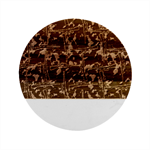 Hunting Motif Camouflage Pattern Print Bk Marble Wood Coaster (Round)