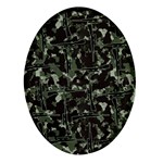 Hunting Motif Camouflage Pattern Print Bk Oval Glass Fridge Magnet (4 pack)