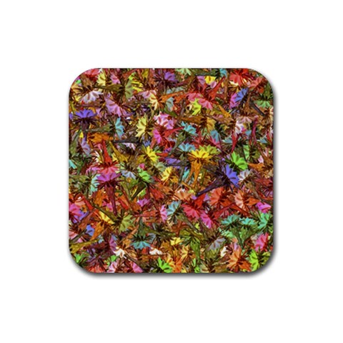 Echinopsis Terscheckii Cactus Motif Random Colored Pattern Rubber Coaster (Square) from ArtsNow.com Front