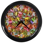 Echinopsis Terscheckii Cactus Motif Random Colored Pattern Wall Clock (Black)