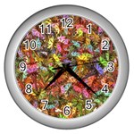 Echinopsis Terscheckii Cactus Motif Random Colored Pattern Wall Clock (Silver)