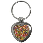 Echinopsis Terscheckii Cactus Motif Random Colored Pattern Key Chain (Heart)