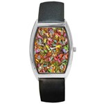 Echinopsis Terscheckii Cactus Motif Random Colored Pattern Barrel Style Metal Watch