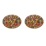 Echinopsis Terscheckii Cactus Motif Random Colored Pattern Cufflinks (Oval)