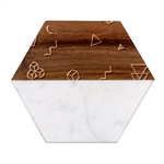 Amoled Marble Wood Coaster (Hexagon) 