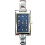 Blue Denim Fabric Rectangle Italian Charm Watch