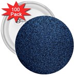 Blue Denim Fabric 3  Buttons (100 pack) 