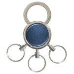 Blue Denim Fabric 3-Ring Key Chain