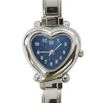 Blue Denim Fabric Heart Italian Charm Watch