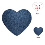 Blue Denim Fabric Playing Cards Single Design (Heart)