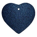 Blue Denim Fabric Heart Ornament (Two Sides)