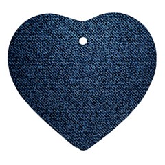 Blue Denim Fabric Heart Ornament (Two Sides) from ArtsNow.com Back