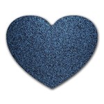 Blue Denim Fabric Heart Mousepad