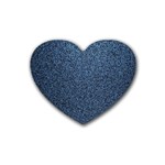 Blue Denim Fabric Rubber Coaster (Heart)