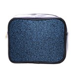 Blue Denim Fabric Mini Toiletries Bag (One Side)