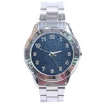 Blue Denim Fabric Stainless Steel Analogue Watch