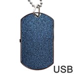 Blue Denim Fabric Dog Tag USB Flash (Two Sides)