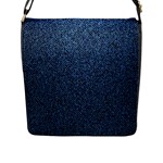 Blue Denim Fabric Flap Closure Messenger Bag (L)