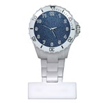 Blue Denim Fabric Plastic Nurses Watch