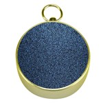 Blue Denim Fabric Gold Compasses