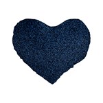 Blue Denim Fabric Standard 16  Premium Flano Heart Shape Cushions