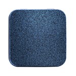 Blue Denim Fabric Square Metal Box (Black)