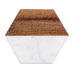 Blue Denim Fabric Marble Wood Coaster (Hexagon) 