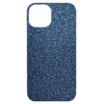 Blue Denim Fabric iPhone 14 Black UV Print Case