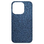 Blue Denim Fabric iPhone 14 Pro Black UV Print Case