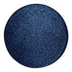 Blue Denim Fabric Round Glass Fridge Magnet (4 pack)