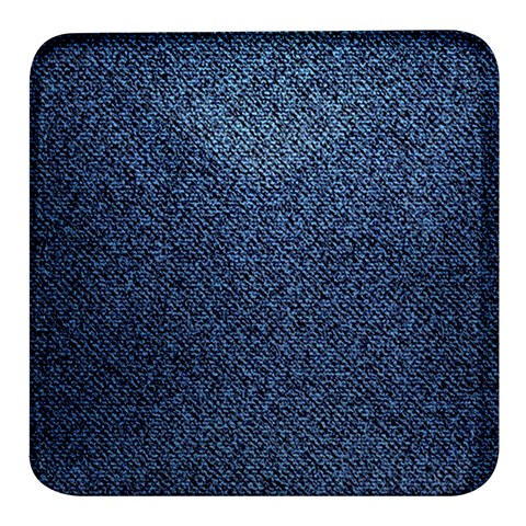 Blue Denim Fabric Square Glass Fridge Magnet (4 pack) from ArtsNow.com Front