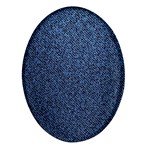 Blue Denim Fabric Oval Glass Fridge Magnet (4 pack)