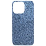 Blue Denim Fabric iPhone 15 Pro Max Black UV Print PC Hardshell Case