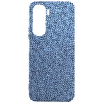 Blue Denim Fabric Samsung Galaxy S24 Plus 6.7 Inch Black TPU UV Case