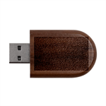 Blue Denim Fabric Wood Oval USB Flash Drive