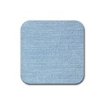 Blue Denim Texture, Macro Rubber Coaster (Square)