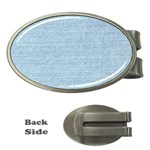 Blue Denim Texture, Macro Money Clips (Oval) 