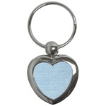 Blue Denim Texture, Macro Key Chain (Heart)