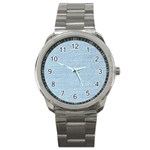 Blue Denim Texture, Macro Sport Metal Watch