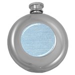 Blue Denim Texture, Macro Round Hip Flask (5 oz)